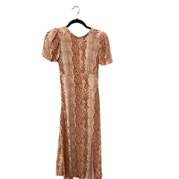 NWT AFRM Jaimie Open Back Animal Print Midi Dress, size X-Small - Picture 2 of 6